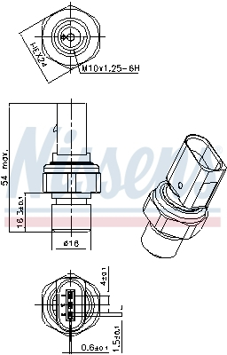 Elemente sistem climatizare - Comutator presiune aer conditionat potrivit MAN TGE; AUDI A1, A1 ALLSTREET, A1 CITY CARVER, A3, A4 ALLROAD B8, A4 ALLROAD B9, A4 B8, A4 B9, A5, A6 ALLROAD C6, A6 ALLROAD C7 1.0-Electric 05.04-