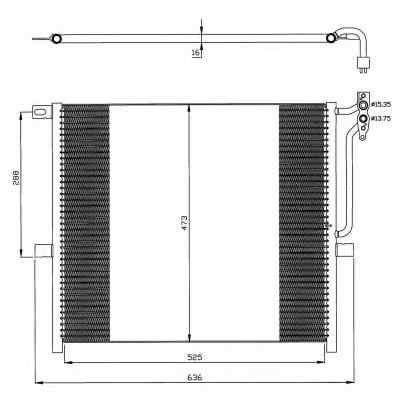 Radiator clima AC - Conducta aer conditionat ( din compresor la condensator, presiune joasa) FORD MONDEO III 2.0D intre 2000-2007