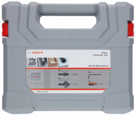 Coroana de foraj HSS BI-M, 14buc, diametru burghiu: 19; 22; 25; 29; 35; 38; 44; 51; 57; 64; 76mm, lungime de lucru: 27mm, destinat pentru: aluminiu/lemn/metal/plastic [1]