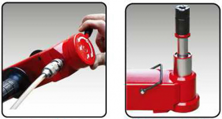 Cric pneumo-hidraulic. capacitate 50Ton / 25Ton, inaltime minima: 185mm, inaltime maxima: 577mm . PROFITOOL [1]