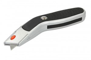 Cutter (cu lamele inlocuibile maner cauciuc buton blocare lama trapezoidala [2]