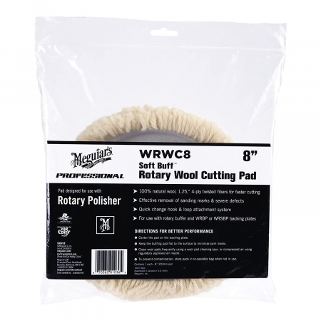 Detailing auto - Disc polish lana Meguiar's, 8", Soft Buff Rotary Wool Cutting Pad