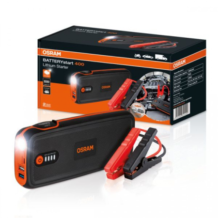 Redresoare Roboti pornire - Dispozitiv de pornire BOOSTER model: OBSL400, tip: LiCoO2, tensiune: 12V, cCA: 400A, curent de pornire maxim: 800A, cu iluminarea zonei din spatele mașinii