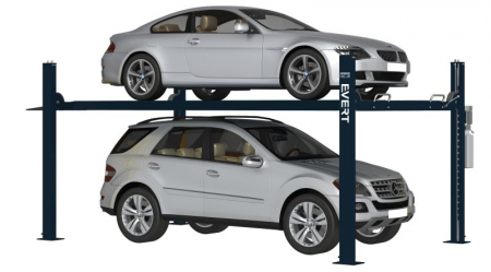 Elevatoare si echipamente de ridicat - Elevator pe patru stâlpi; stationar 6445P, capacitate de ridicare 4000kg, actionare electrohidraulica, voltaj 230V, inaltime totala: 2472 mm