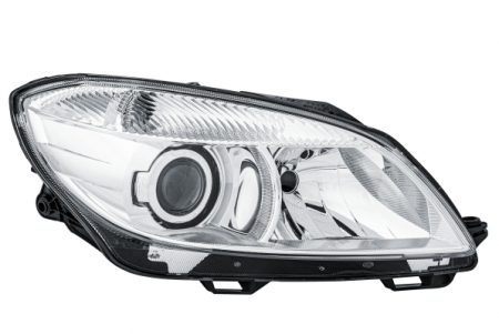 Piese Auto - Far dreapta 2*H7, electric, cu motoras, cu lumini curba,interior crom SKODA FABIA 2, ROOMSTER intre 2010-2015