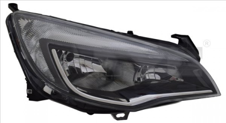 Piese Auto - Far dreapta 2*H7, electric, cu motoras, fundal negru/cromat OPEL ASTRA J intre 2012-2015