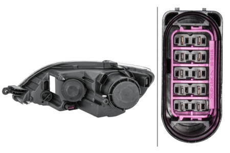 Far dreapta (2*H7/H15, electric, cu motoras, fundal cromat) VW GOLF 2009-2014 [1]