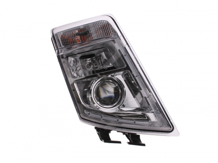 Piese Auto - Far dreapta (2*H7/LED/PY21W, reglaj electric cu becuri, insertii crom, Semnalizator transparent) VOLVO FH, FH 16, FH II, FM dupa 2005