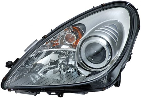 Piese Auto - Far dreapta (2*H7, reglaj electric, cu motoras, fundal argintiu, fundal transparent) MERCEDES Clasa SLK 2004-2011