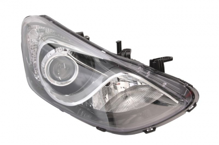 Piese Auto - Far dreapta (2*H7, reglaj electric, cu motoras, fundal cromat, fundal transparent) HYUNDAI i30 2011-2015