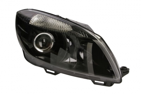 Piese Auto - Far dreapta (2*H7, reglaj electric, cu motoras, fundal negru) SKODA FABIA, ROOMSTER 2010-2015