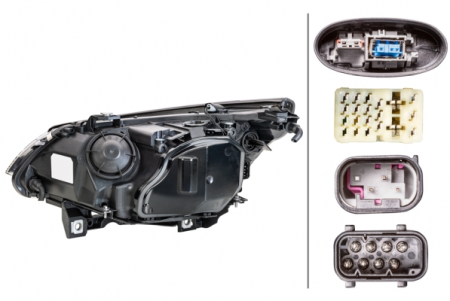 Far dreapta D1S/H7, electric, cu motoras, cu lumini curba, semnalizator transparent BMW Seria 5 E60, E61 intre 2003-2007 [1]