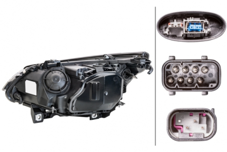Far dreapta (D1S/H7, reglaj electric, cu motoras, Bi-xenon , fundal transparent) BMW Seria 5 2003-2007 [1]