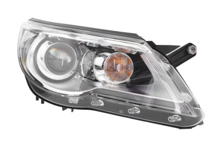 Piese Auto - Far dreapta (D1S/H7, reglaj electric, cu motoras, fundal cromat) VW TIGUAN 2007-2018