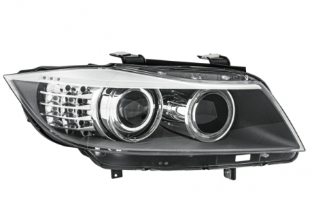 Piese Auto - Far dreapta (D1S/H8, electric, cu motoras, fundal cromat, fundal transparent) BMW Seria 3 2008-2012