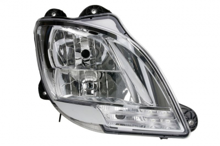 Faruri - Far dreapta (H1/H7/LED/PY21W, electric, fara motor, cu lumini zi, culoare interior: crom, culoare semnalizator: transparent) potrivit DAF XF 106 10.12-