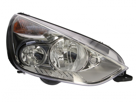 Piese Auto - Far dreapta (H1/H7/PY21W, reglaj electric, cu motoras, fundal cromat, fundal portocaliu) FORD GALAXY, S-MAX