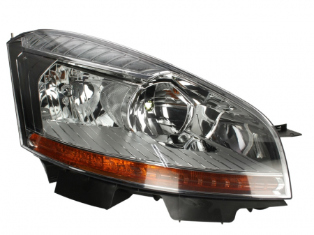 Piese Auto - Far dreapta (H1/H7, reglaj electric, cu motoras, fundal cromat) CITROEN C4 PICASSO 2006-2010