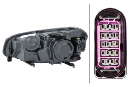 Far dreapta (H1/H7, reglaj electric, cu motoras, fundal cromat) FORD C-MAX 2007-2010 [1]