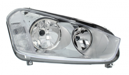 Piese Auto - Far dreapta (H1/H7, reglaj electric, cu motoras, fundal cromat, fundal transparent) FORD C-MAX 2007-2010