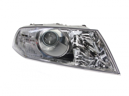Iluminat auto - Far dreapta (H1/H7, reglaj electric, cu motoras, fundal cromat) SKODA OCTAVIA II