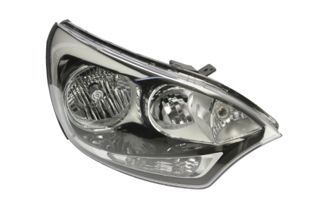 Piese Auto - Far dreapta (H1/H7, reglaj electric, cu motoras, fundal transparent) KIA RIO III dupa 2011