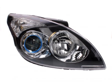 Piese Auto - Far dreapta (H1/H7, reglaj electric, fundal negru) HYUNDAI i30 2007-2010