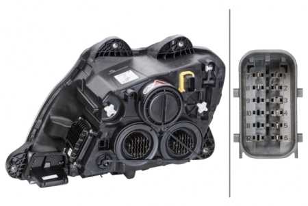 Far dreapta (H1/LED/PY21W, manual, insertii crom, Semnalizator transparent) DAF CF, XF dupa 2012 [1]