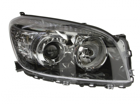 Piese Auto - Far dreapta (H11/HB3, electric, cu motoras, fundal negru) TOYOTA RAV 4 III