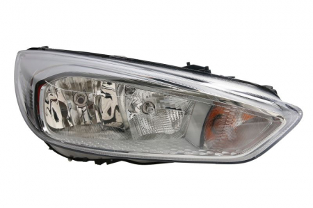 Piese Auto - Far dreapta (H15/H7, reglaj electric, cu motoras, cu lumini de zi, fundal cromat) FORD FOCUS 2014-2018