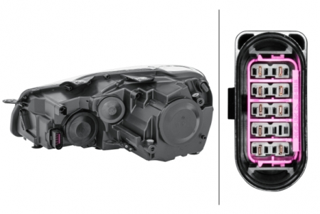 Far dreapta (H15/H7, reglaj electric, cu motoras, fundal cromat) VW GOLF VI dupa 2008 [1]