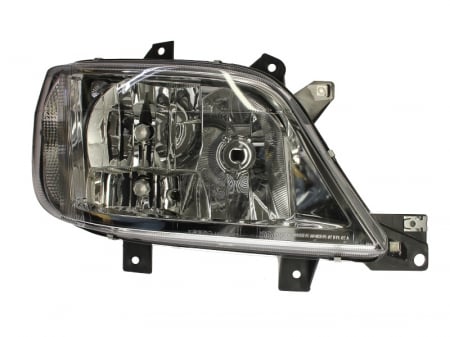 Piese Auto - Far dreapta (H3/H7, reglaj electric, fundal cromat, fundal transparent) MERCEDES SPRINTER 2000-2002