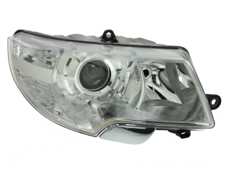 Piese Auto - Far dreapta (H3/H7/W16W, electric, cu motoras, fundal cromat, fundal transparent) SKODA SUPERB II