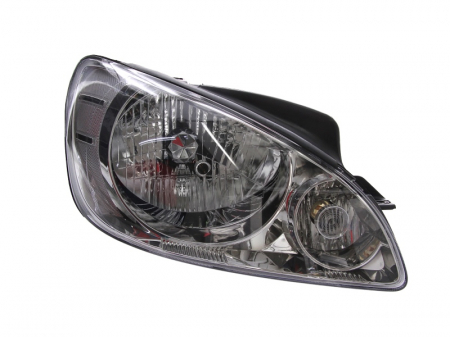 Iluminat auto - Far dreapta (H4, electric, cu motoras, fundal argintiu, Semnalizator argintiu) HYUNDAI GETZ 2005-2009