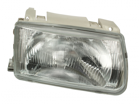 Piese Auto - Far dreapta (H4, electric, cu motoras, fundal argintiu) VW POLO 1994-1999