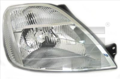 Piese Auto - Far dreapta (H4, electric, cu motoras, fundal cromat) FORD FIESTA V 2001-2005