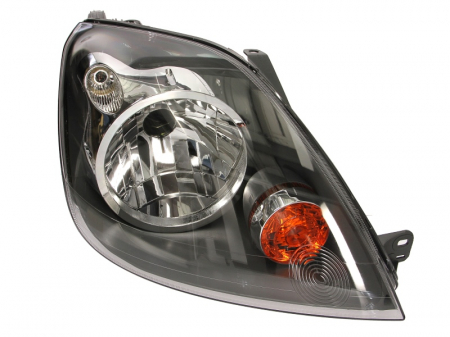 Iluminat auto - Far dreapta (H4, electric, cu motoras, fundal negru) FORD FIESTA 2005-2008