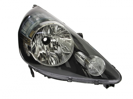 Piese Auto - Far dreapta (H4, electric, manual, fundal negru/insertii crom) HONDA JAZZ 2005-2008