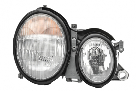 Piese Auto - Far dreapta (H6W/H7/P21W, reglaj electric, cu motoras, fundal argintiu, fundal portocaliu) MERCEDES Clasa CLK 1997-2002