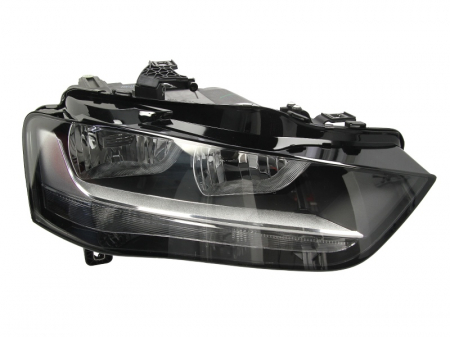 Piese Auto - Far dreapta H7, electric, cu motoras, fundal gri, semnalizator transparent AUDI A4 B8 intre 2011-2016