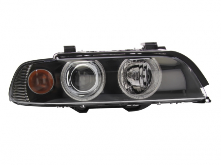 Piese Auto - Far Dreapta (H7/H7/PY21W, electric, cu motor, halogen, culoare interior: negru, culoare semnalizator: alb) potrivit BMW Seria 5 (E39) -05.04
