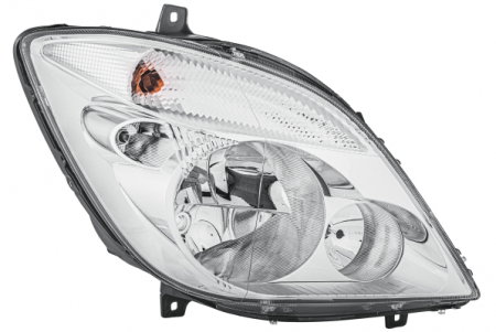 Piese Auto - Far dreapta (H7/PY21W/W5W, electric, cu motoras, fundal cromat, Semnalizator argintiu) MERCEDES SPRINTER 3,5-T (906), SPRINTER 3-T (906), SPRINTER 4,6-T (906), SPRINTER 5-T (906)