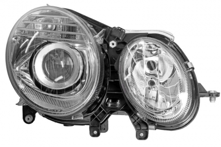 Piese Auto - Far dreapta (H7, reglaj electric, cu motoras, fundal argintiu) MERCEDES Clasa E T-MODEL (S211), E (W211)