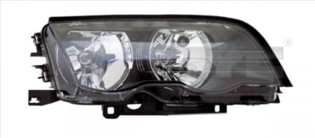 Piese Auto - Far dreapta (H7, reglaj electric, cu motoras, fundal negru) BMW Seria 3 1998-2006