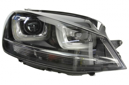 Piese Auto - Far dreapta (H7, reglaj electric, cu motoras, fundal negru) VW GOLF ALLTRACK VII, GOLF VII