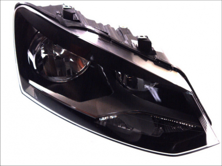 Piese Auto - Far dreapta (H7, reglaj electric, cu motoras, fundal negru) VW POLO dupa 2009