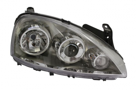 Piese Auto - Far dreapta (H7, reglaj electric, fundal cromat) OPEL COMBO, CORSA 2003-2010