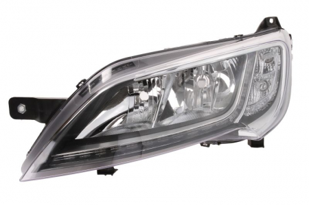 Piese Auto - Far stanga (2*H7/H7, reglaj electric, cu motoras, fundal cromat, fundal transparent) CITROEN JUMPER FIAT DUCATO PEUGEOT BOXER, BUS/PLATFORMA/SASIU dupa 2014