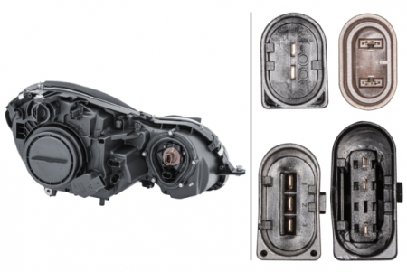 Far stanga (2*H7, reglaj electric, cu motoras, fundal alb) MERCEDES Clasa E 2002-2006 [1]