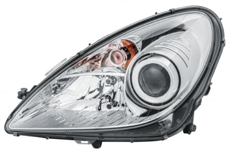 Piese Auto - Far stanga (2*H7, reglaj electric, cu motoras, fundal argintiu, fundal transparent) MERCEDES Clasa SLK 2004-2011